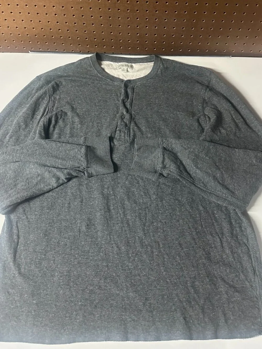Vintage J Crew 1/4 Button 100% Cotton LS Gray XL Pullover